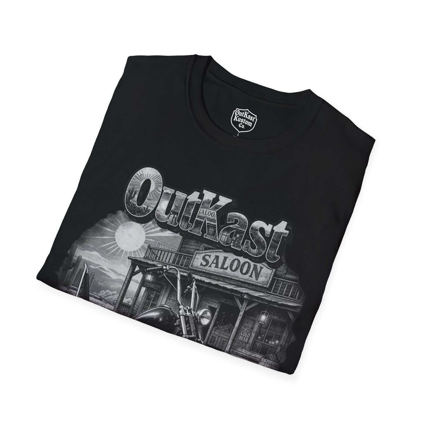 Outkast Kustom Co. Motorcycle T-Shirt — Vintage Chopper Saloon Tee 100% transparency