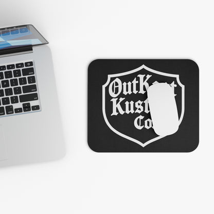 Outkast Kustom Co. Black Rectangle Mouse Pad — Gothic Logo Desk Mat