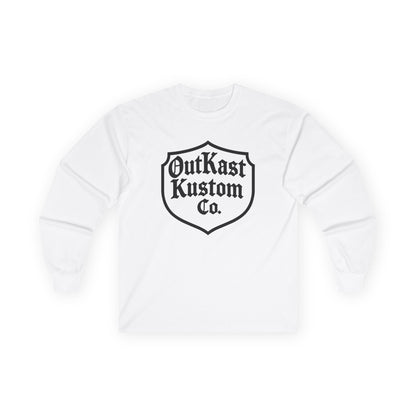 OutKast Kustom Co. Long Sleeve Tee — Vintage Shield Front & Script Back