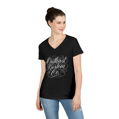 Outkast Kustom Co. Ladies' V-Neck T-Shirt — Script Logo Tee