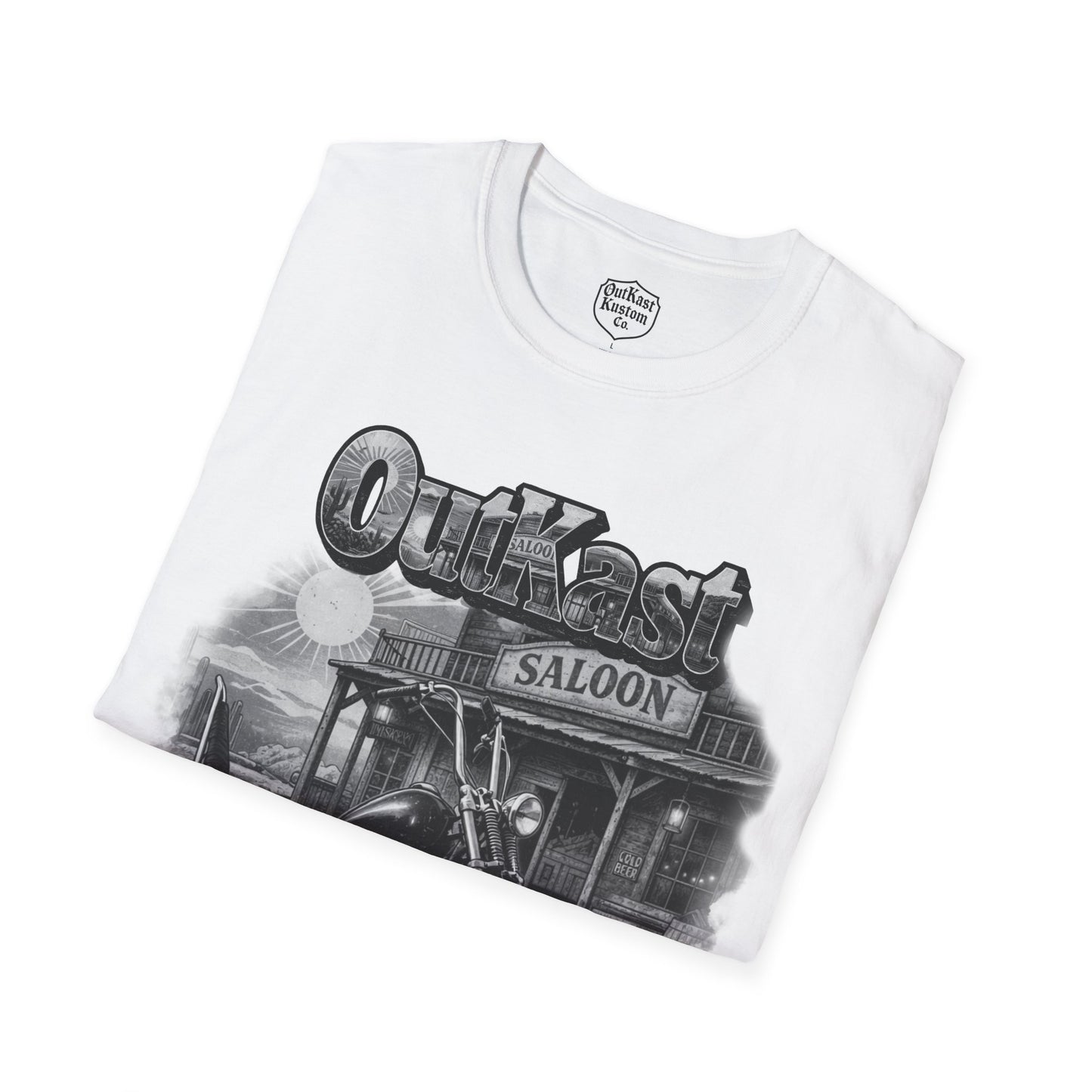 Outkast Kustom Co. Motorcycle T-Shirt — Vintage Chopper Saloon Tee 100% transparency