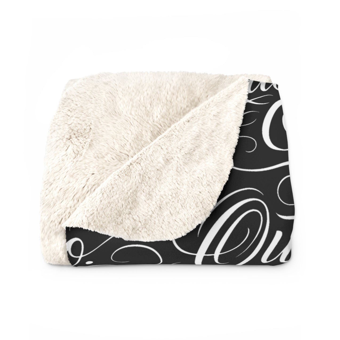 Sherpa Blanket - 'Outkast Kustom Co.' Script Logo Cozy Throw