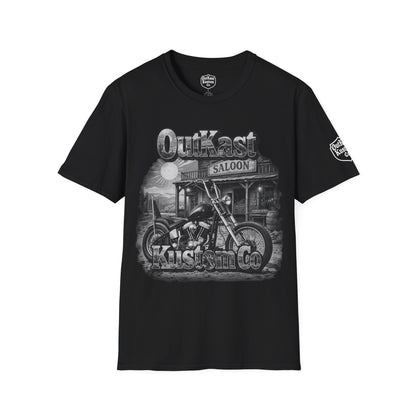 Outkast Kustom Co. Motorcycle T-Shirt — Vintage Chopper Saloon Tee 100% transparency
