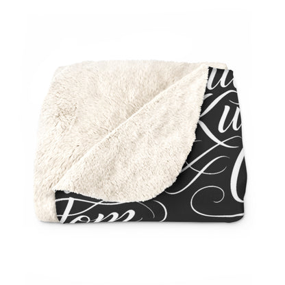 Sherpa Blanket - 'Outkast Kustom Co.' Script Logo Cozy Throw