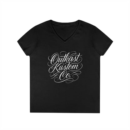 Outkast Kustom Co. Ladies' V-Neck T-Shirt — Script Logo Tee