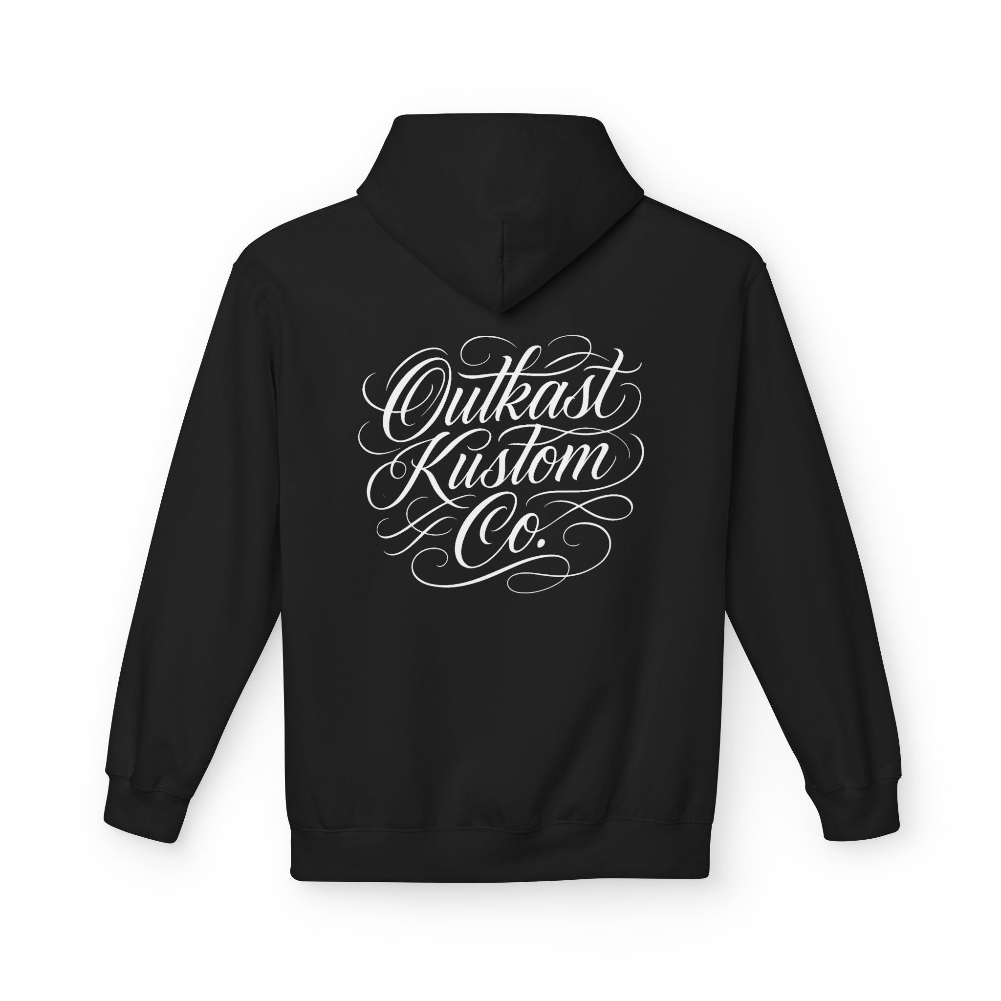 Outkast Kustom Co. Script Logo Hoodie | Shield Chest & Back Calligraphy